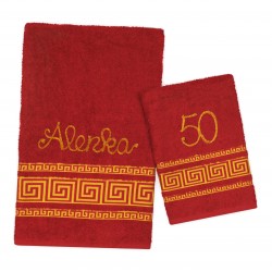 Set dveh brisač grški bordo rdeča/zlata